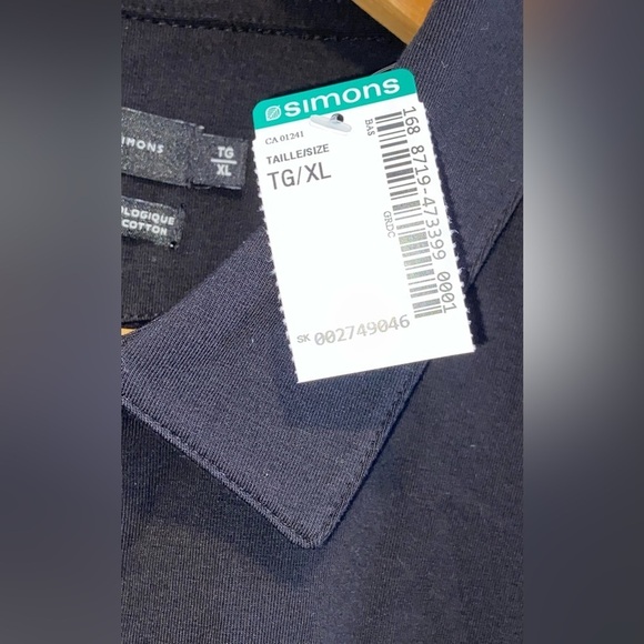 2/40$ Men’s Simon’s Le 31 organic cotton stretchy black polo Sz XL NWT - Picture 5 of 11
